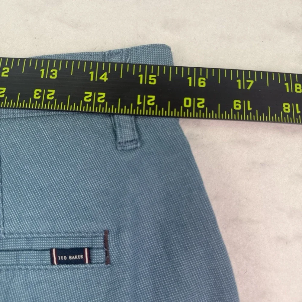 Ted Baker Chino Shorts Mens 30 Regular Blue Cotton Golf Summer Luxury Preppy